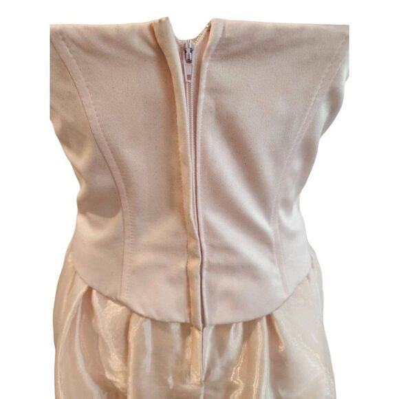 Vintage 80s Roberta Pink Champagne Beaded Formal Prom Sleeveless Dress Gown S - Picture 5 of 10